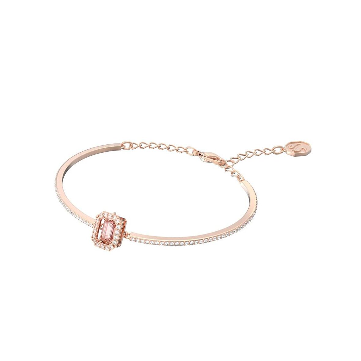 Millenia Bangle Bileklik, Octagon Cut, Pembe, Pembe Altin Rengi Kaplama, 5620555