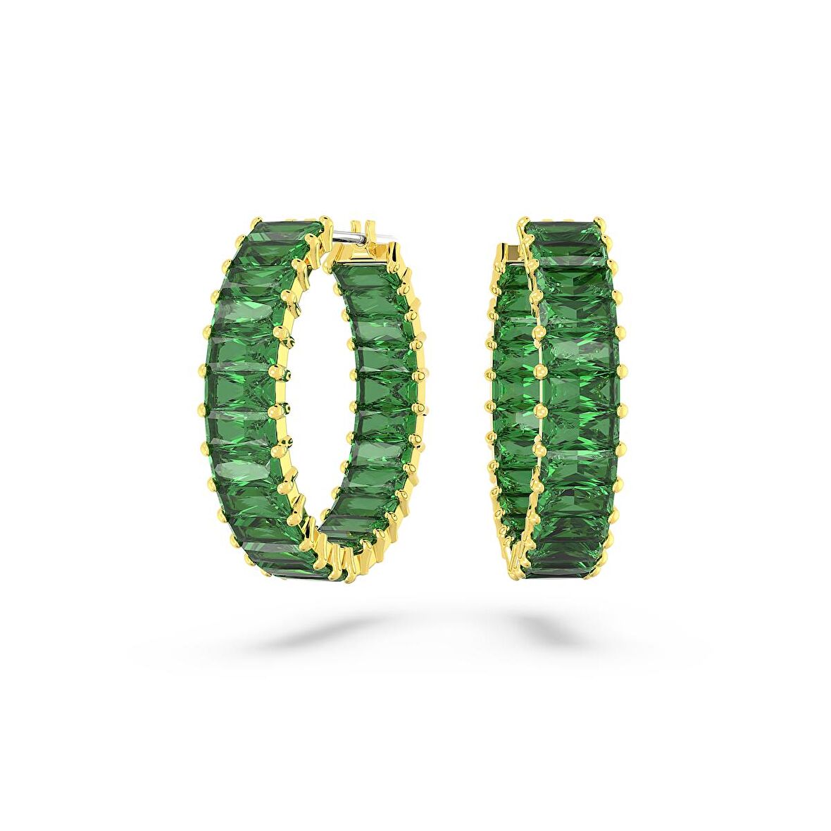 5658651 Swarovski Küpe Matrix:Pe Hoop Baguette Earrings Green Gre/Gos