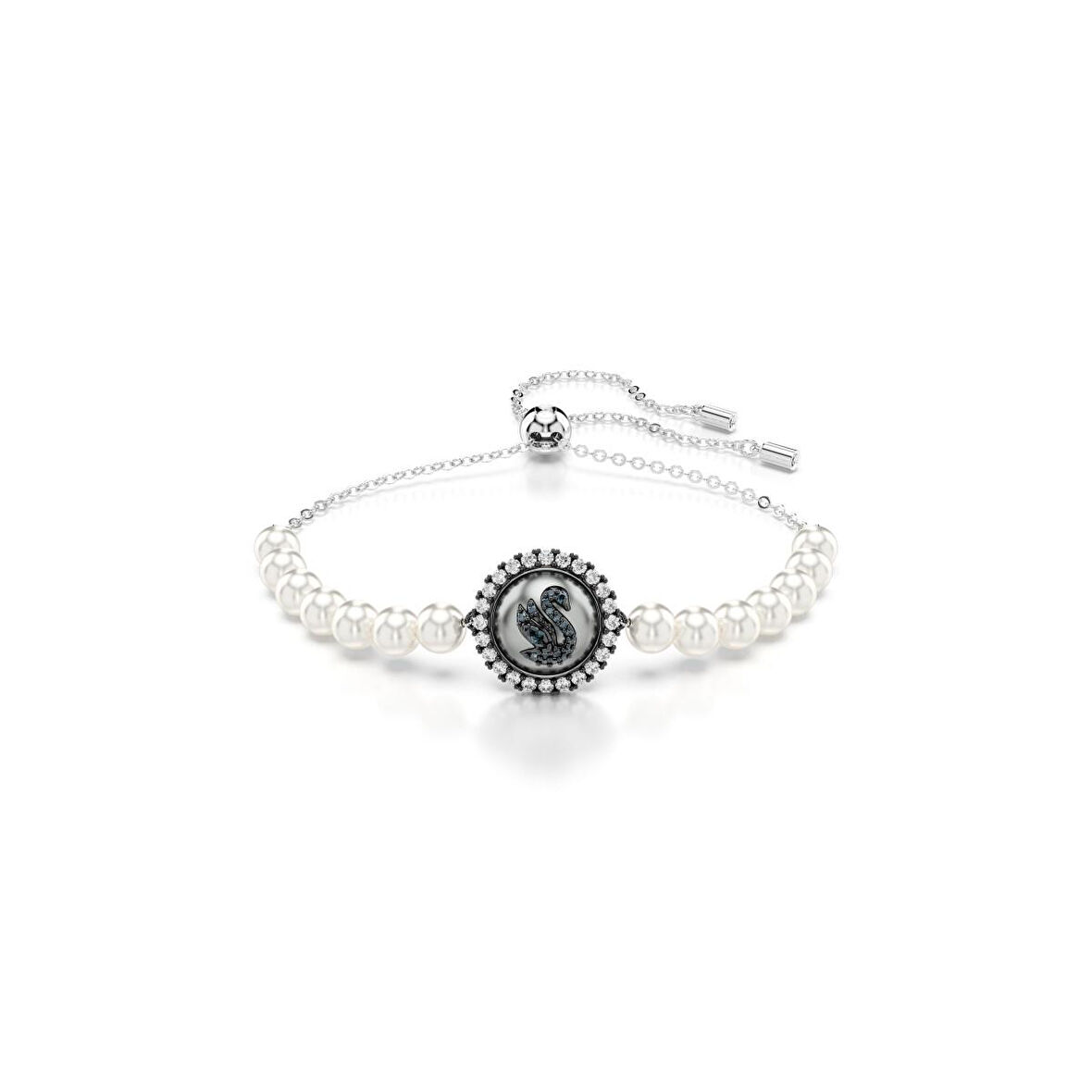 5680851 Swarovski Bilezik Swan:Bracelet Prl Gry/Rhs M