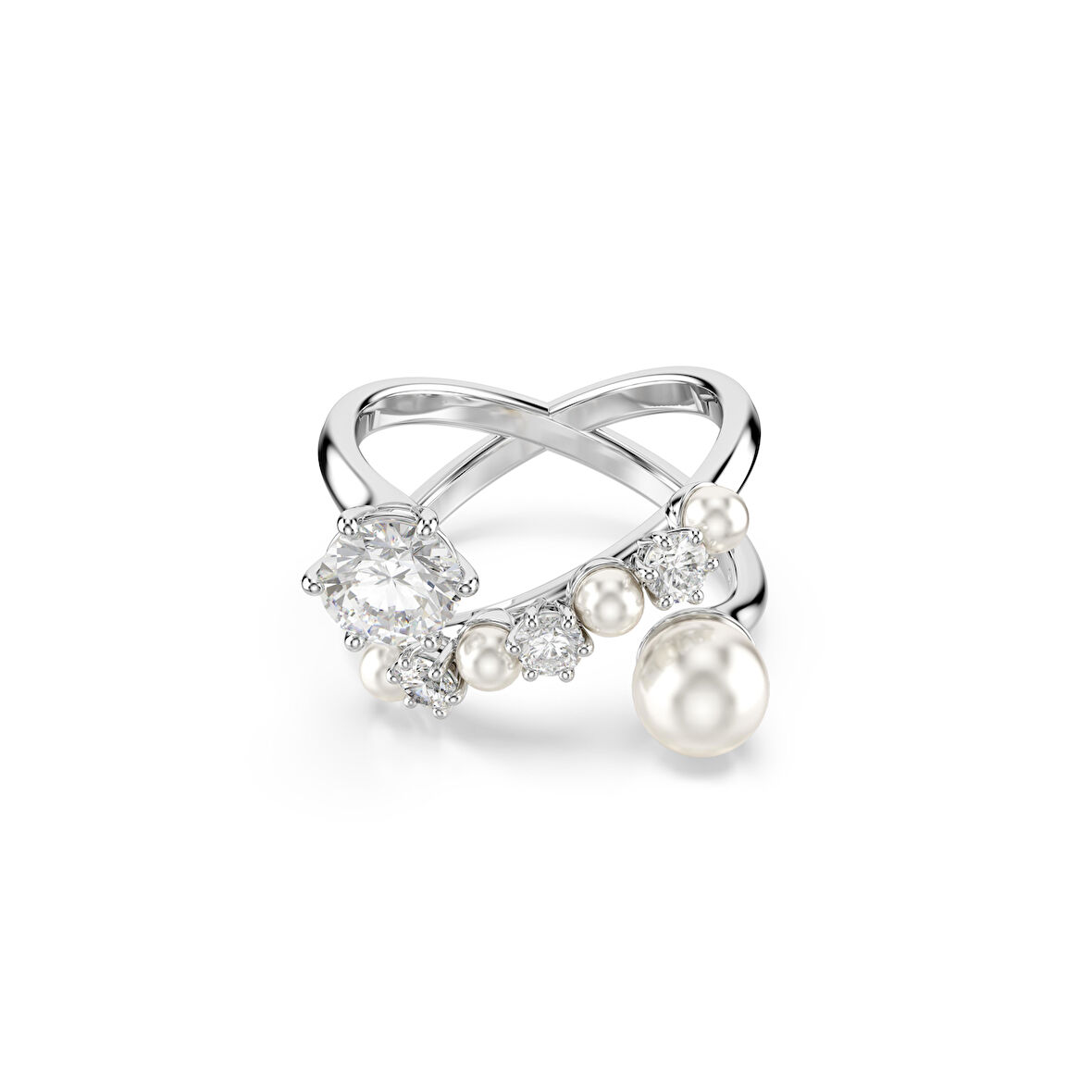 5714375 Swarovski Yüzük Matrıx:Rıng Pearl Open Whıte/Rhs 50