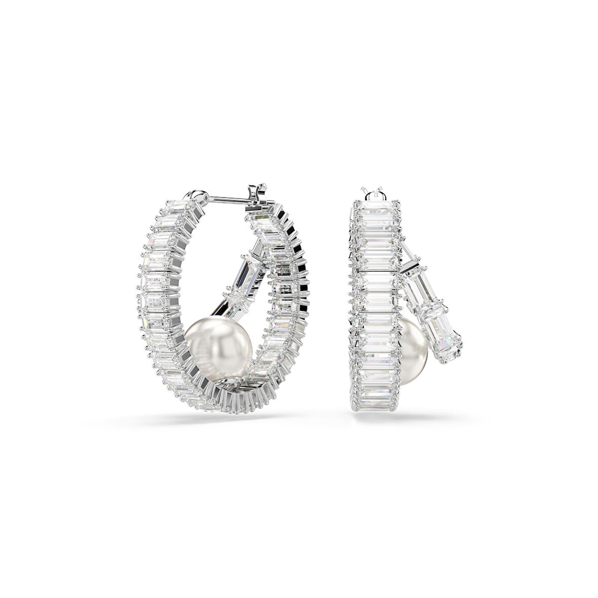 5720868 Swarovski Küpe Ss25 Capsule:Pe Prl Hoop Whı/Rhs