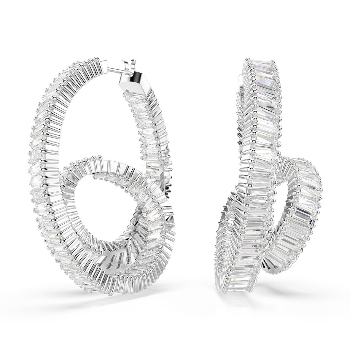 5727113 Swarovski Küpe Matrıx:Pe Hoop Twısted Whı/Rhs