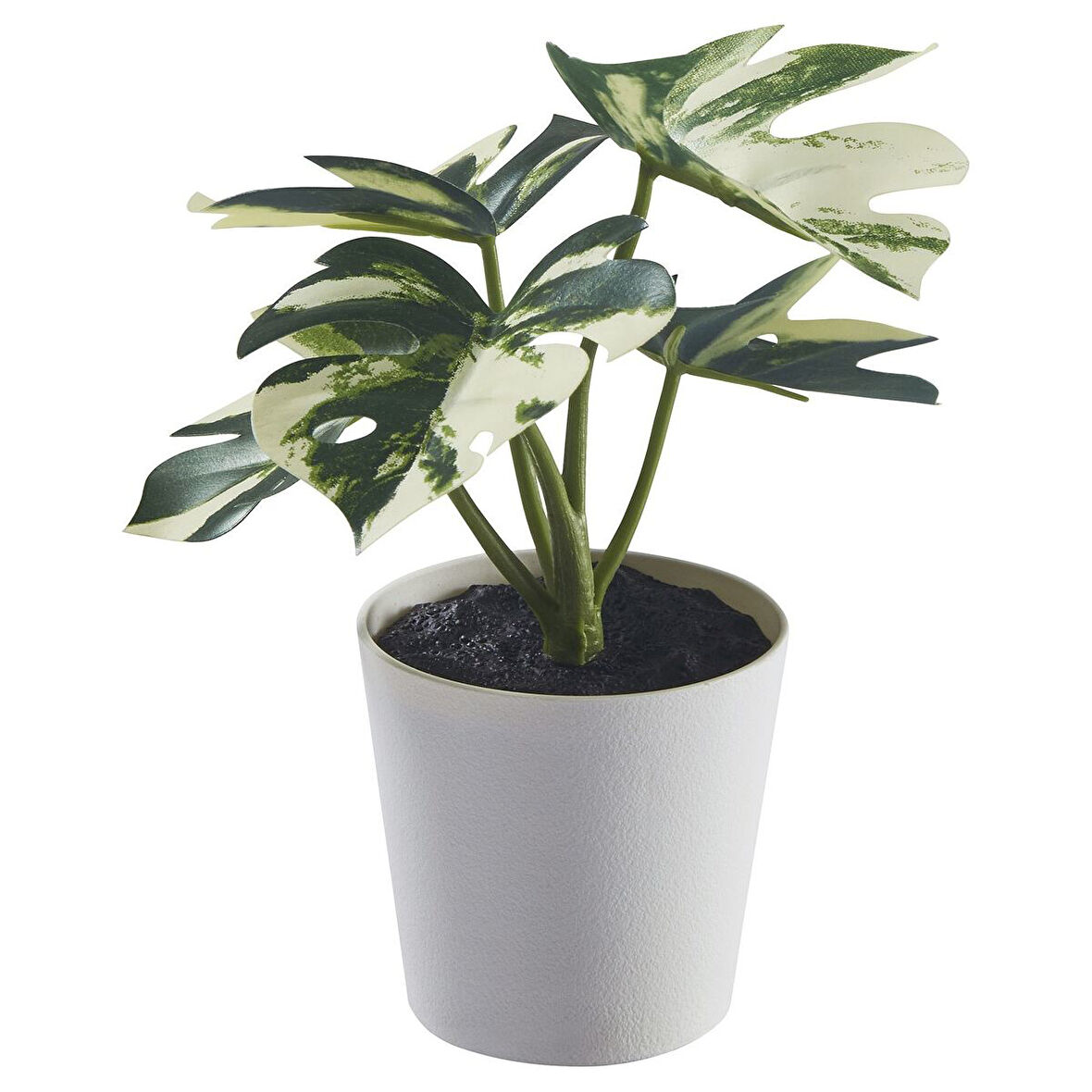 Saksılı yapay bitki, yeşil, 6 cm, monstera