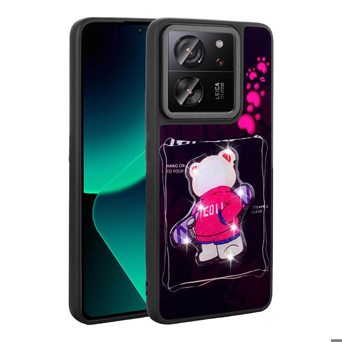 Xiaomi Mi 13T ile Uyumlu Kılıf Parlayan Kabartmalı İkonik Figürlü Silikon Kapak