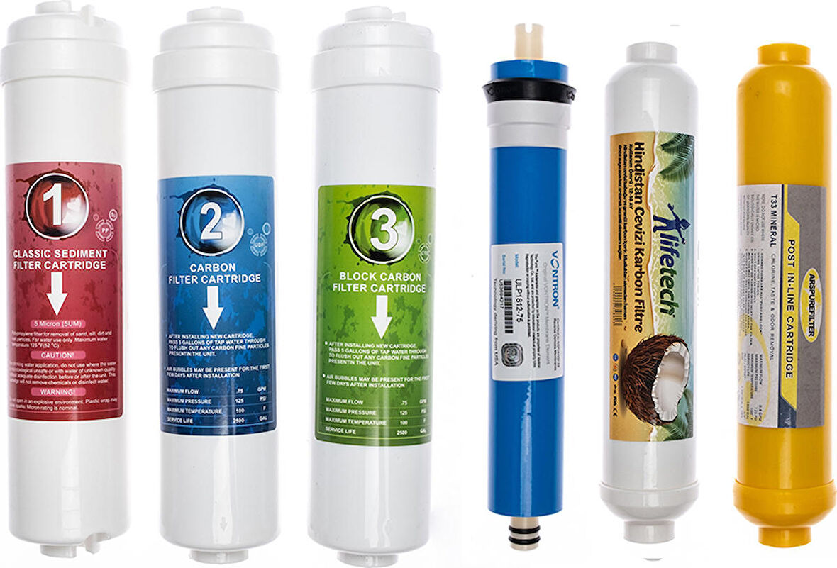 Sulook Kapalı Kasa Su Arıtma Cihazlarına Uyumlu 6'lı Filtre Seti Vontron Membranlı