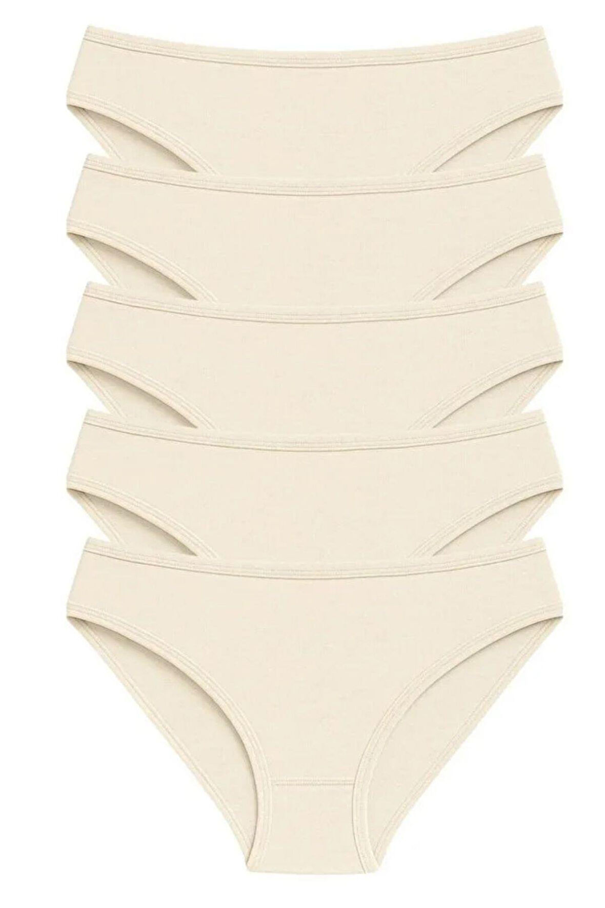 Pk40002 Pamuklu Basic Kadın Bikini Külot 5 Li Paket - TEN - L