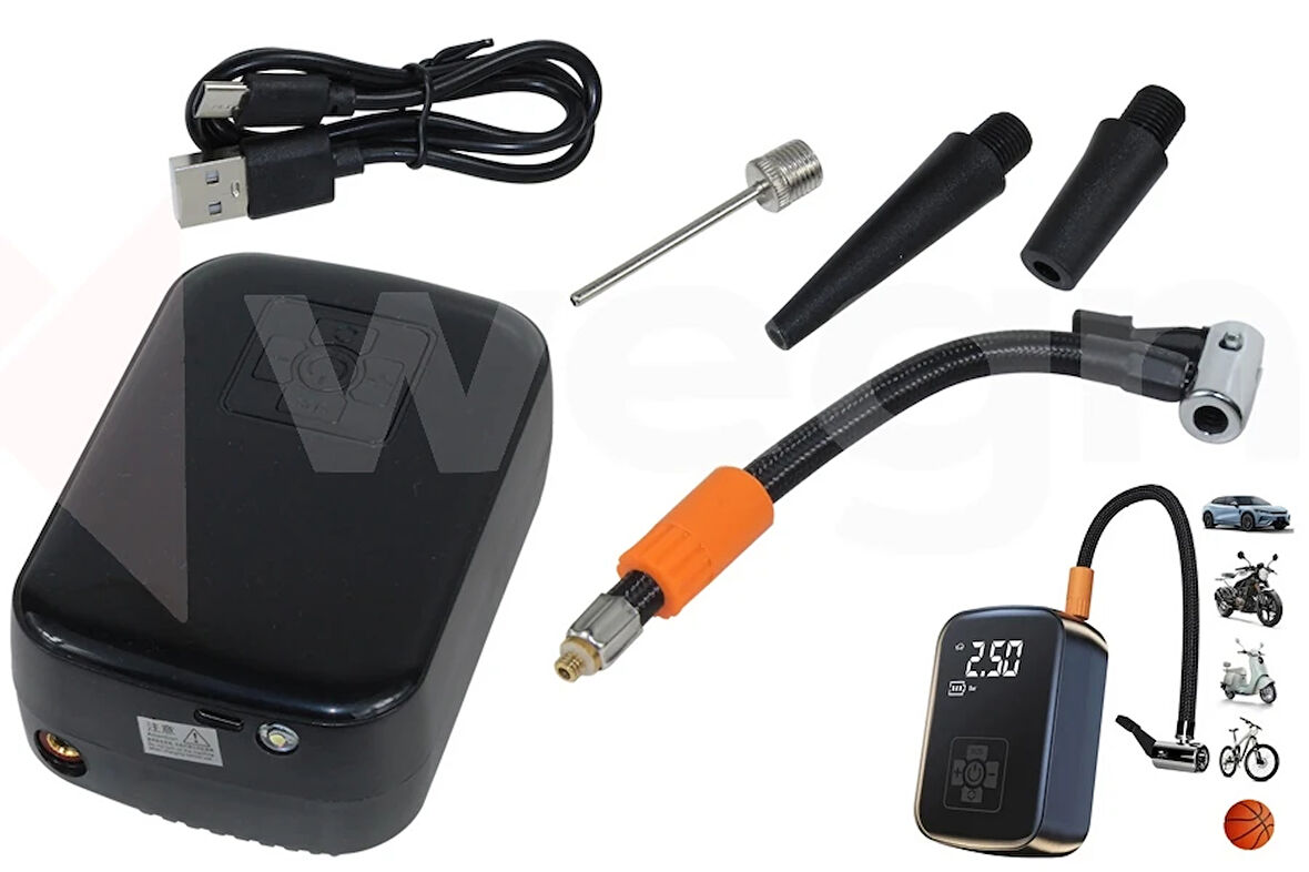 KABLOSUZ LASTİK ŞİŞİRİCİ 2.50 BAR AYARLI DİJİTAL GÖSTERGELİ AKSESUAR