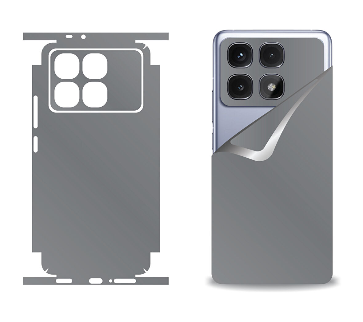 Xiaomi Redmi K70 Ultra için uyumlu 360 full arka kaplama koruma sticker - GRİ