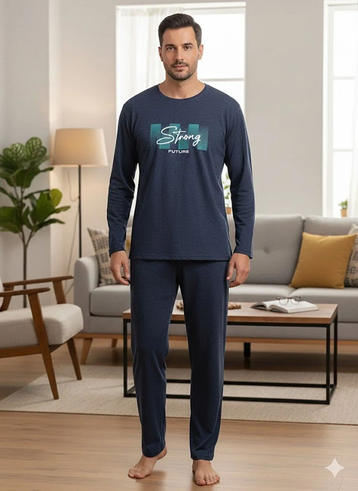 ERKEK UZUN KOL KIŞLIK PİJAMA TAKIM