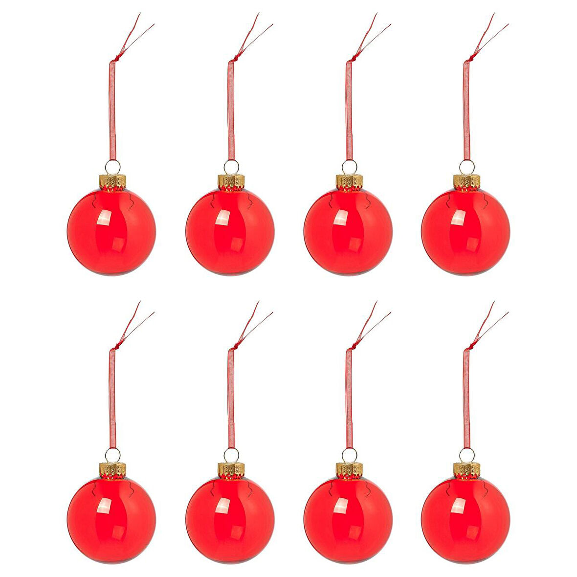 Ağaç süsü, kırmızı, 6 cm, 8 adet