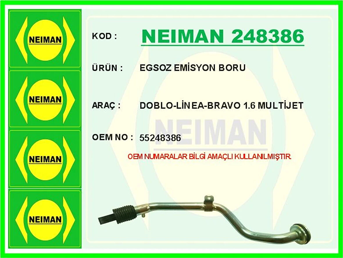 EGSOZ EMİSYON BORU DOBLO-LİNEA-BRAVO 1.6 MULTİJET 55248386