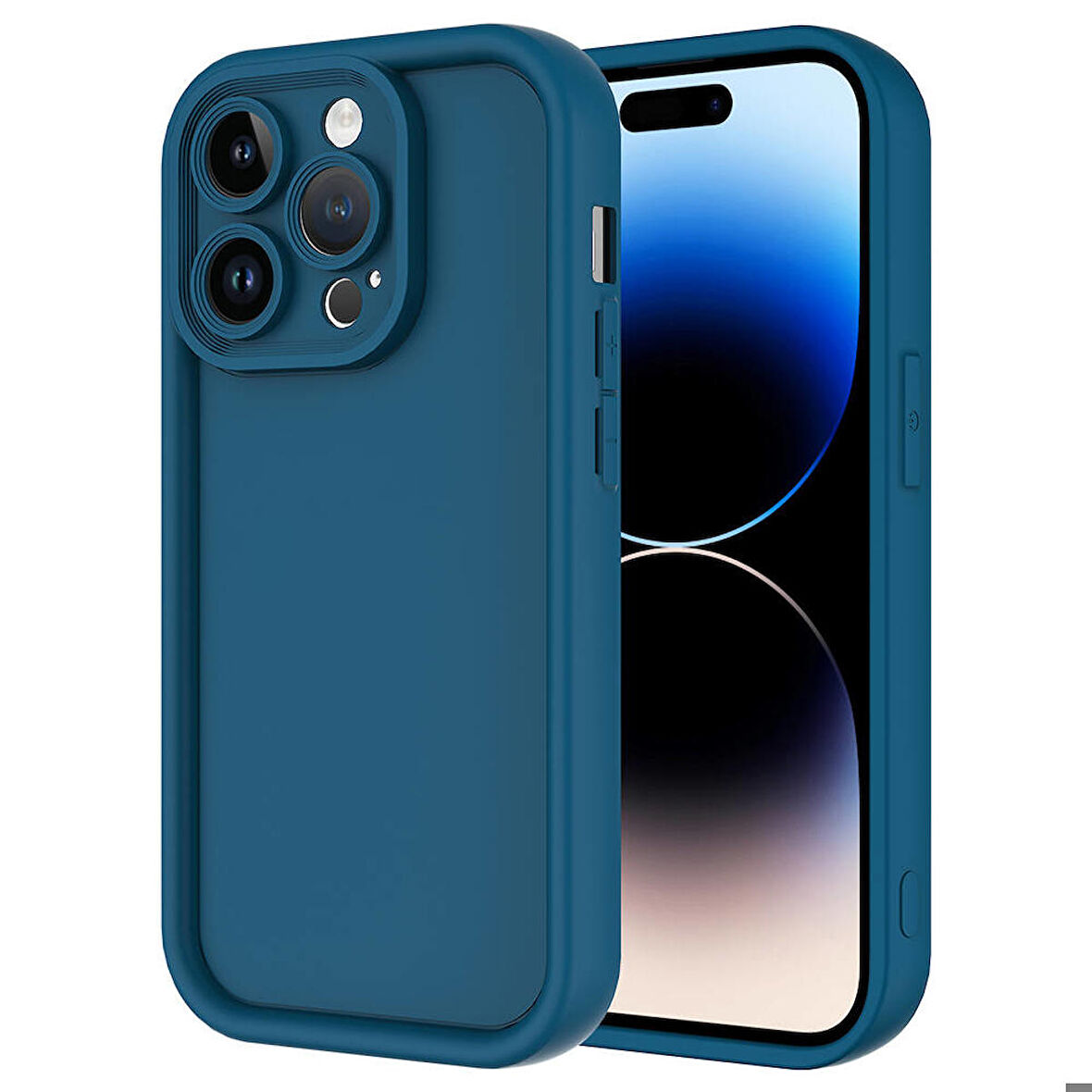Apple iPhone 14 Pro ile Uyumlu Kılıf Kamera Korumalı Yüksek Kenarlı Kapak