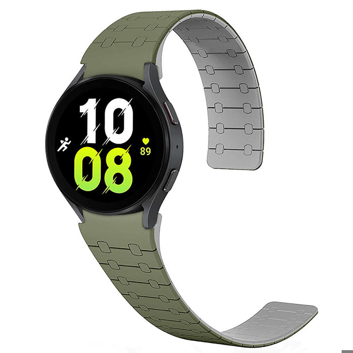 Samsung Galaxy Watch 5 Pro 45mm ile Uyumlu 20mm Çizgili Desenli Silikon Kordon