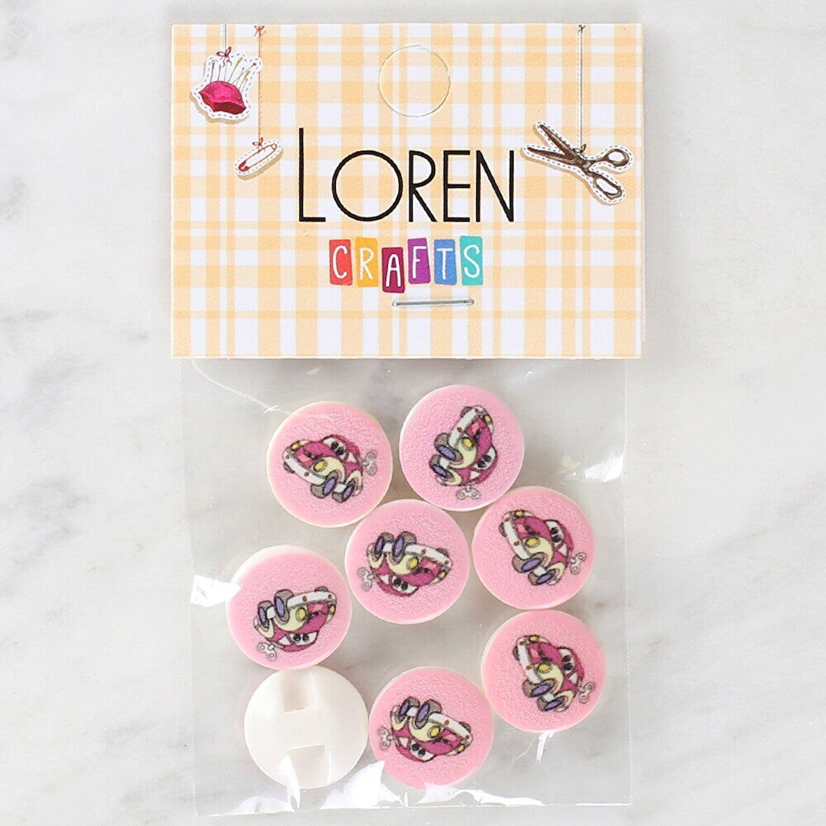 Loren Crafts 8'li Araba Düğme - 1029