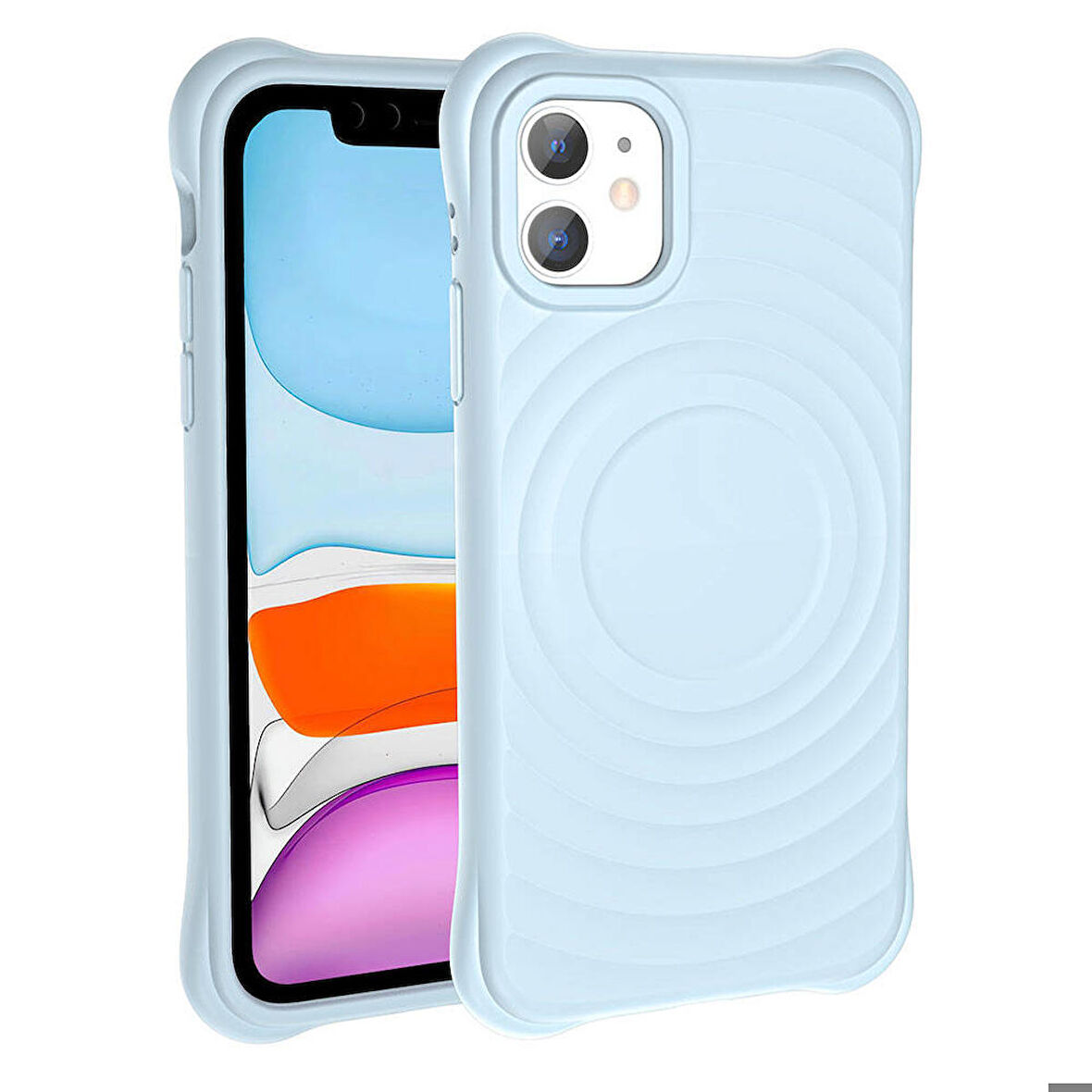 Apple iPhone 11 ile Uyumlu Magsafe Şarj Özellikli Airbagli Mat Görünümlü Kapak