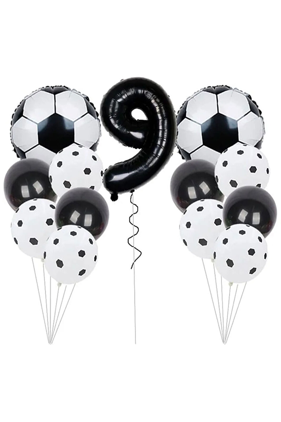 SİYAH BEYAZ FUTBOL TOP FOLYOLU BALON YAŞ SET