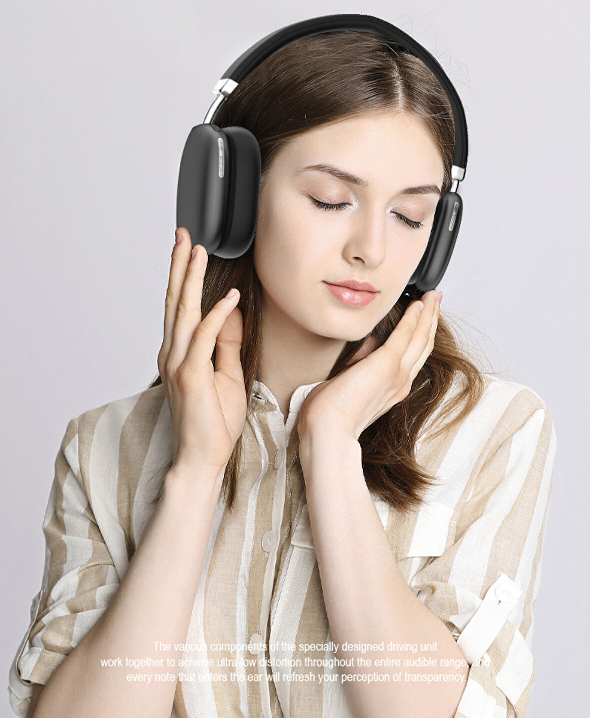 Ultra hassas gürültü önleme özellikli Bluetooth kulak üstü kulaklık uzun şarj süresi