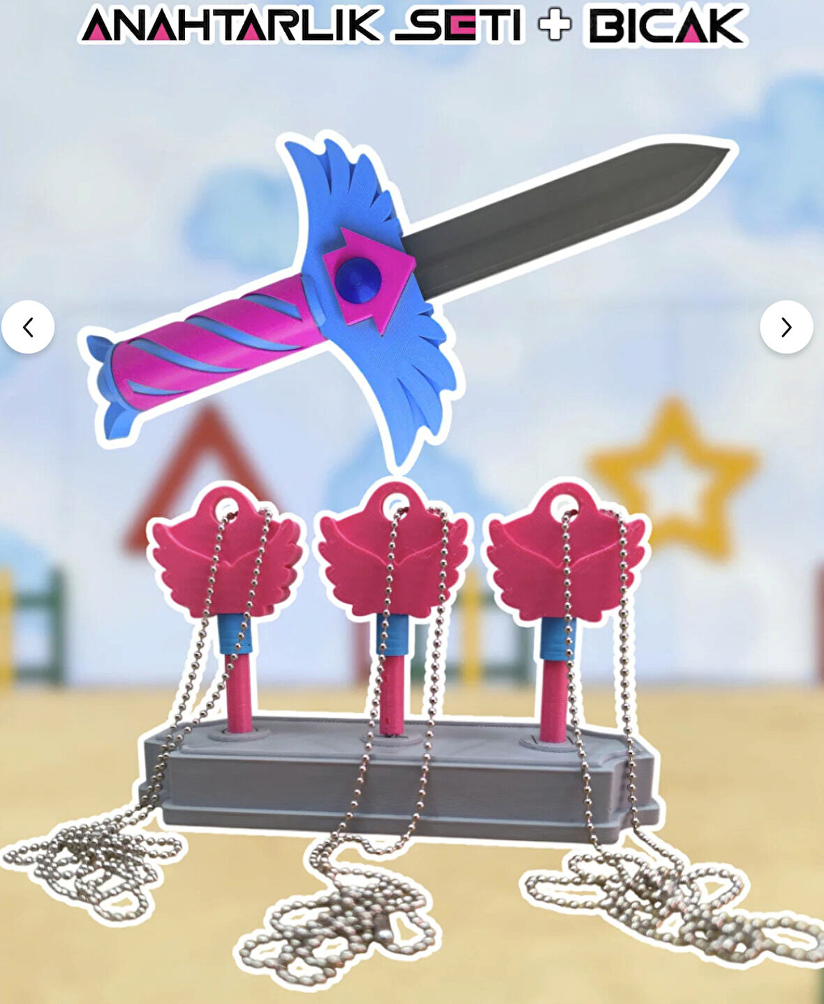 Squid oyun 3.sezon - Bıçak Figürü - Anahtarlık Seti - Zincirli Tasarım figürü