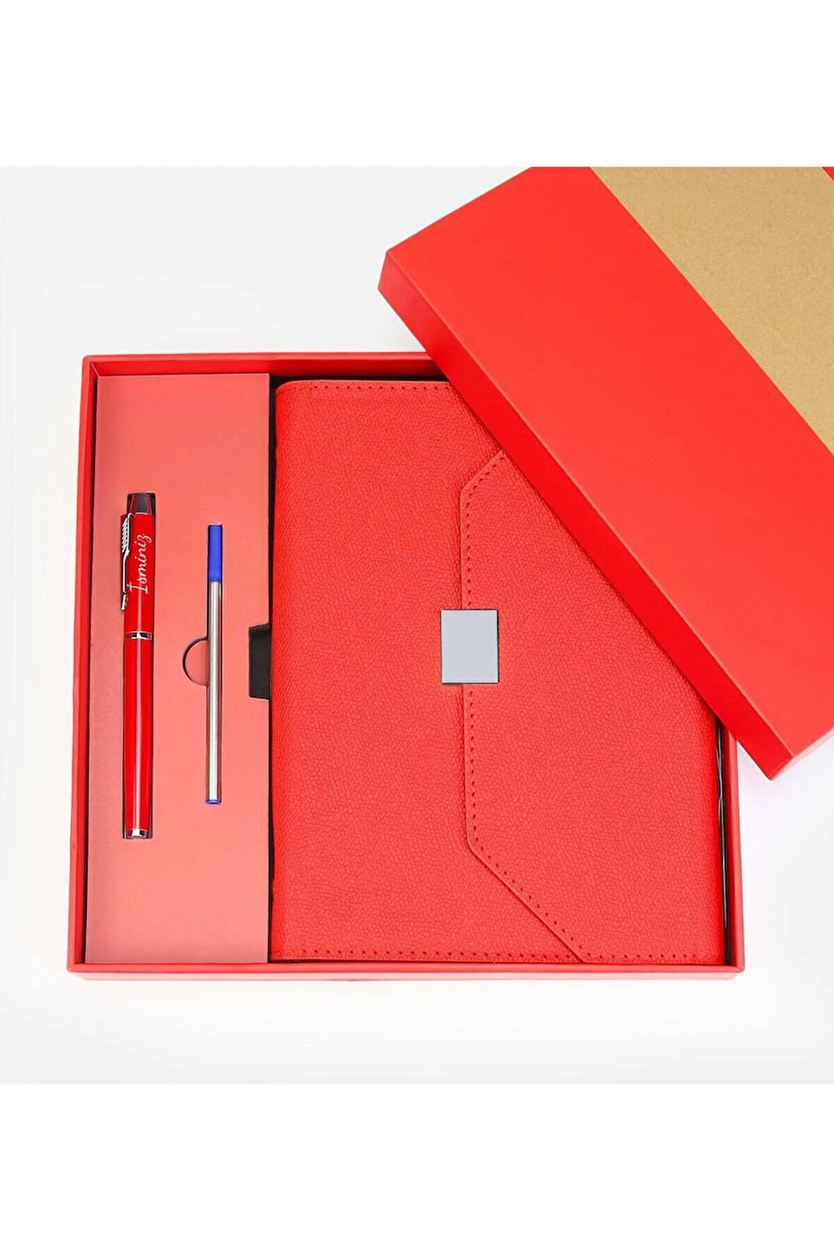 Kırmızı Kutulu Defter Kalem Seti