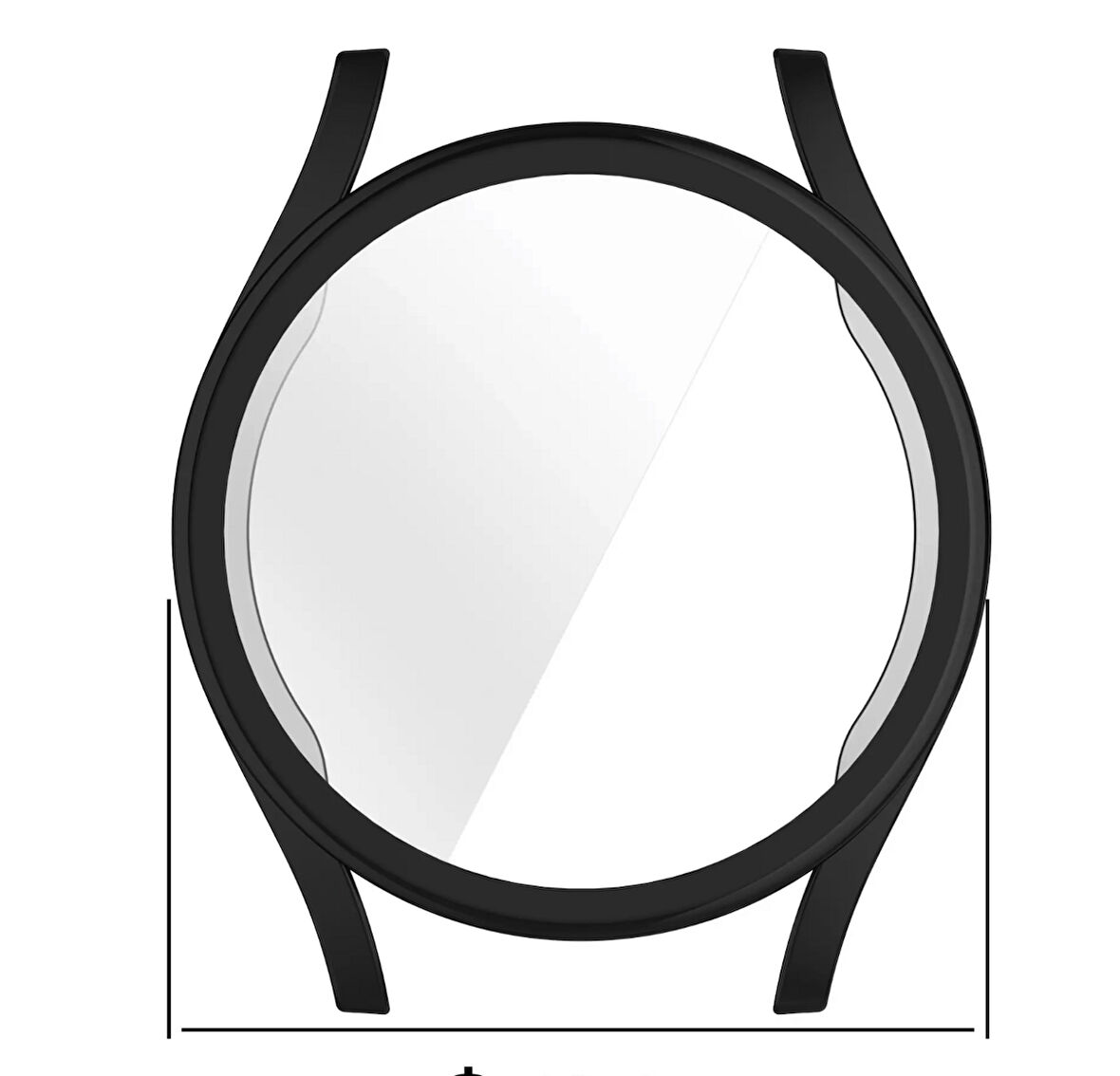 Samsung Galaxy Watch 7 44mm için silikon bumper kılıf full kaplama yumuşak tpu kılıf -SİYAH