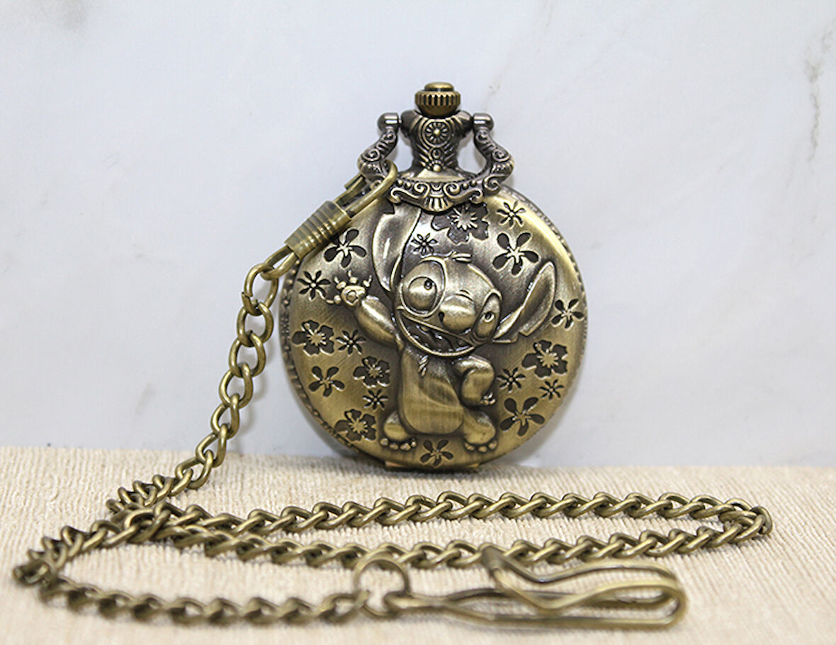 Stitch Tasarımlı Köstekli Saat 