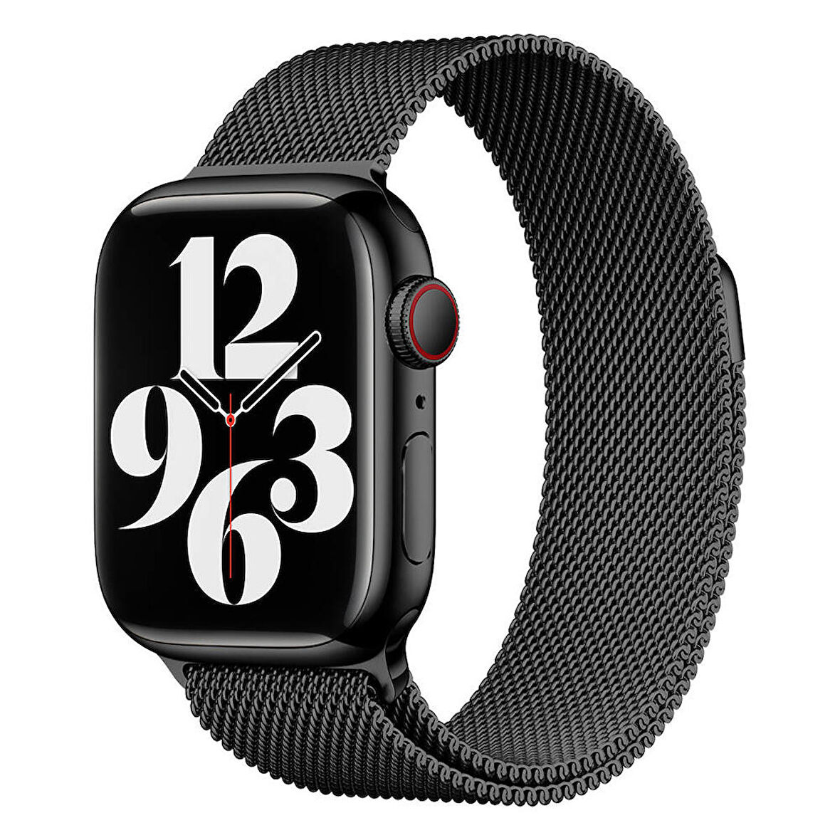 Apple Watch 4/5/6/SE (1.Nesil)/SE 44mm Uyumlu Kordon Metal Tel-Örgü İşlemeli Kordon