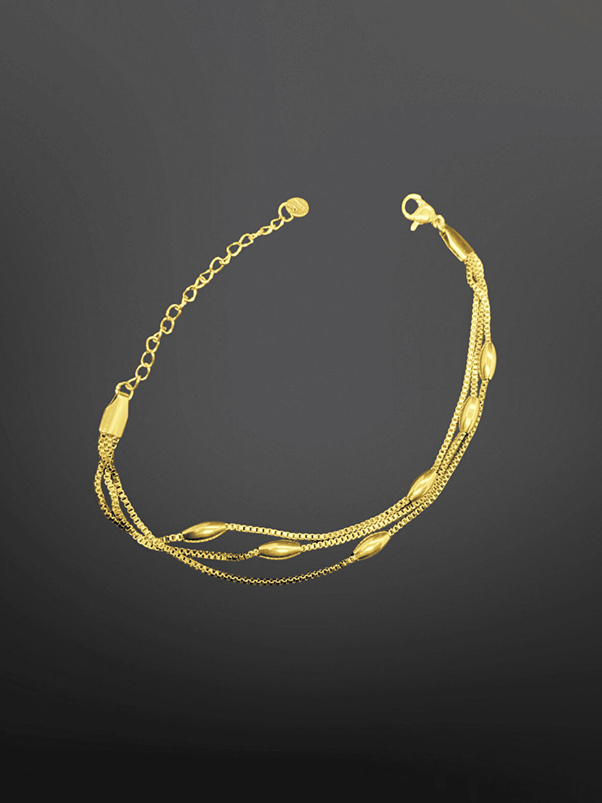 Gold Renk Çoklu Zincir Parlak 316L Çelik Kadın Bileklik | Minimalist ve Modern 