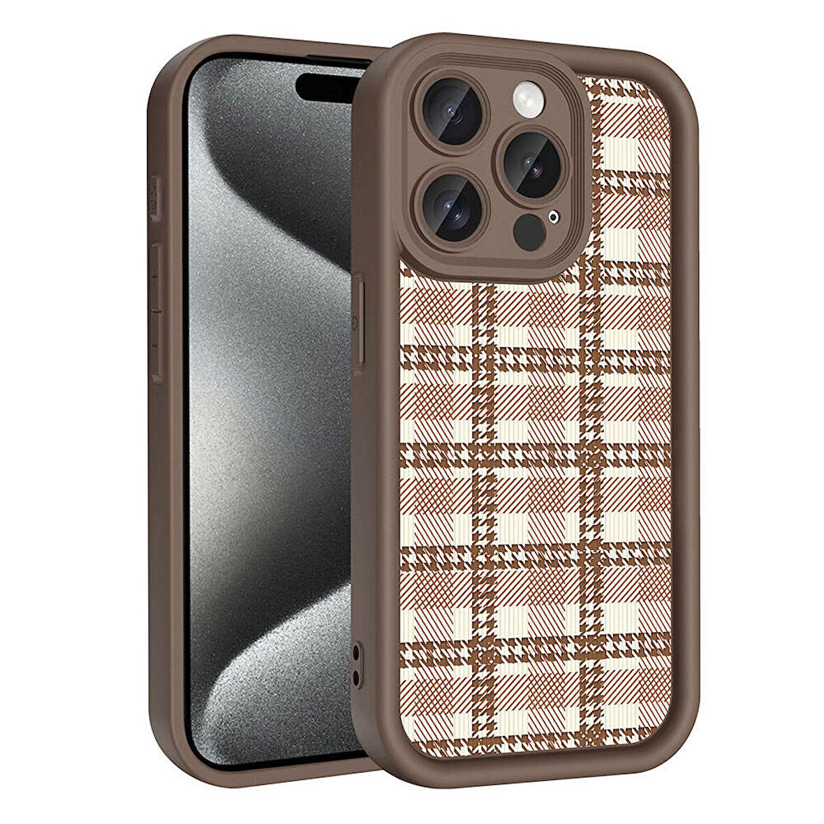 Apple iPhone 15 Pro ile Uyumlu Kılıf Kamera Korumalı Yüzeyi Baskılı Arka Kapak