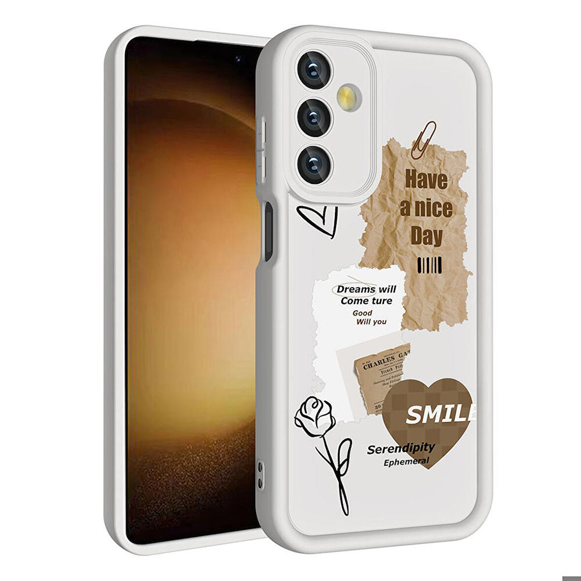 Samsung Galaxy A05S ile Uyumlu Kılıf Kamera Korumalı Yüzeyi Baskılı Arka Kapak