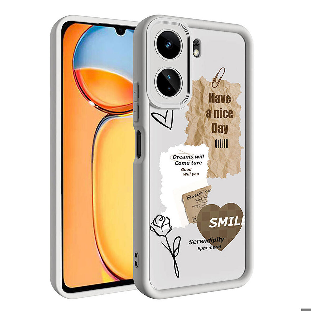 Xiaomi Mi 13T ile Uyumlu Kılıf Kamera Korumalı Yüzeyi Baskılı Arka Kapak