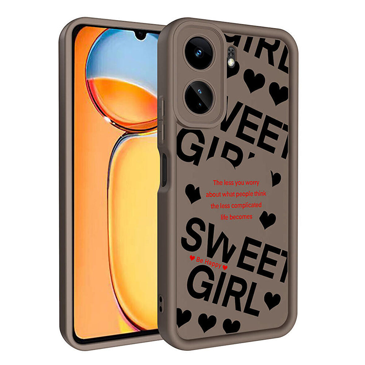 Xiaomi Poco C65 ile Uyumlu Kılıf Kamera Korumalı Yüzeyi Baskılı Arka Kapak