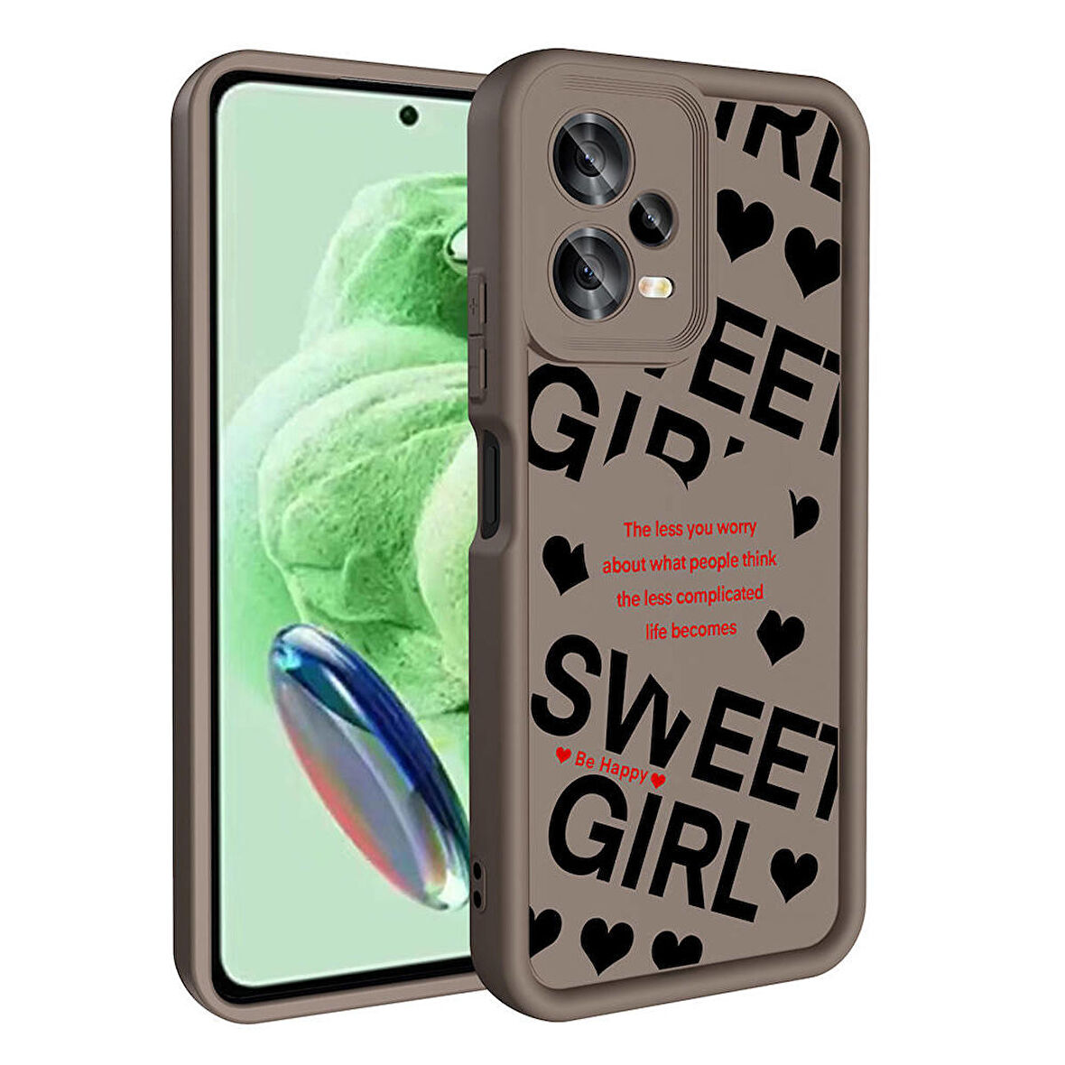 Xiaomi Redmi Note 12 5G ile Uyumlu Kılıf Kamera Korumalı Yüzeyi Baskılı Arka Kapak