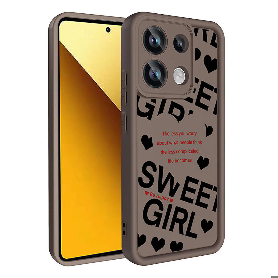 Xiaomi Redmi Note 13 4G ile Uyumlu Kılıf Kamera Korumalı Yüzeyi Baskılı Arka Kapak