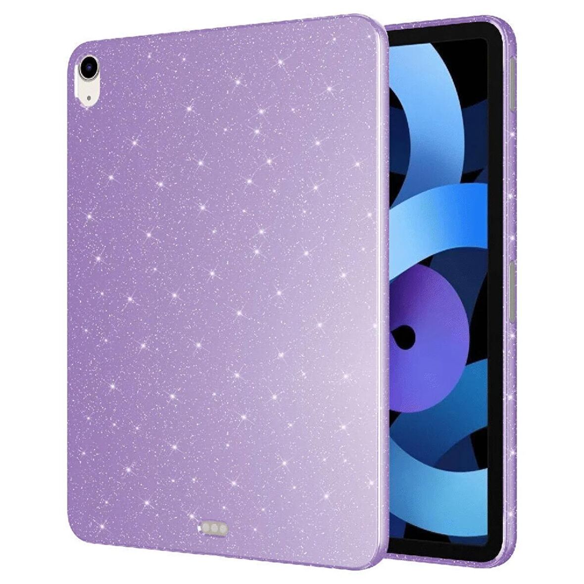 Apple iPad Air 10.9 2022 5.Nesil ile Uyumlu Simli Tasarımlı Tablet Kılıfı