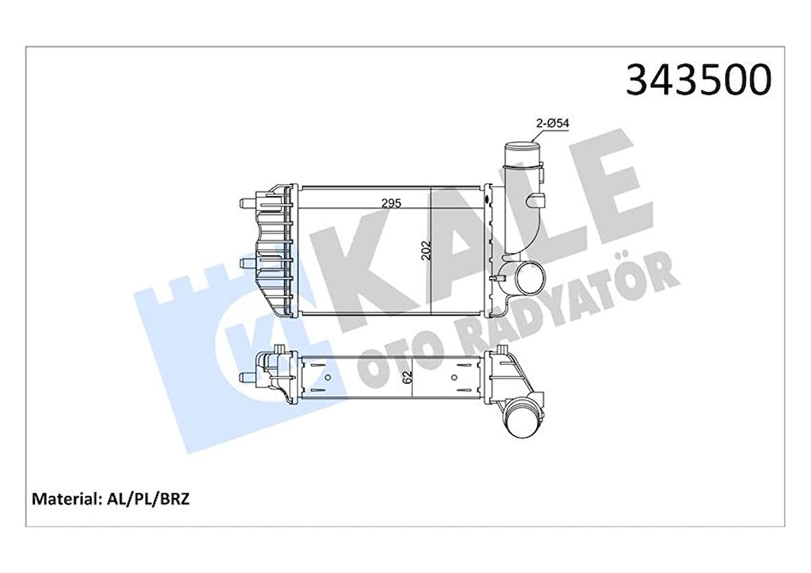 TURBO RADYATÖRÜ INTERCOOLER DUCATO-JUMPER-BOXER AL/PL/BRZ 295X202X62 1307012080 0384 E4 1340934080