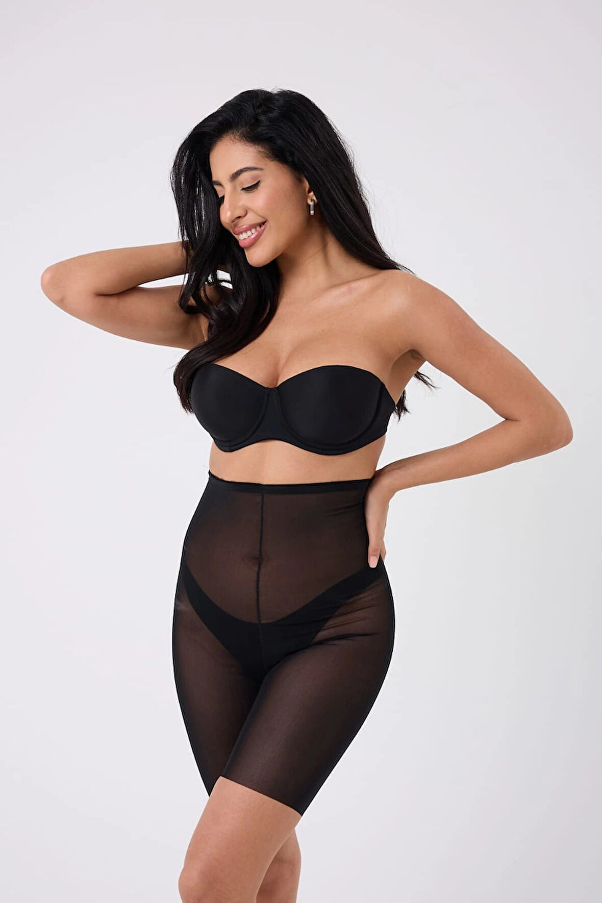 Freshness 0007 Lazer Kesim Tül Yüksek Bel Şort Korse