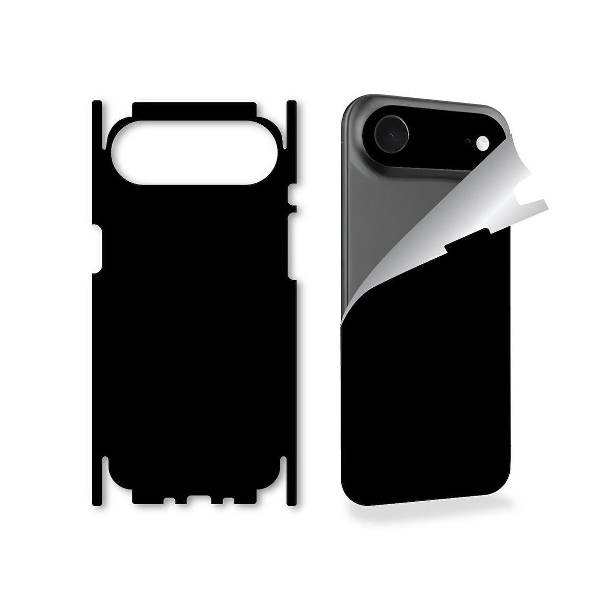 Apple İphone 17 Air için full kaplama koruma sticker kılıfsız kullanım için çizilme önleyici MAT SİYAH