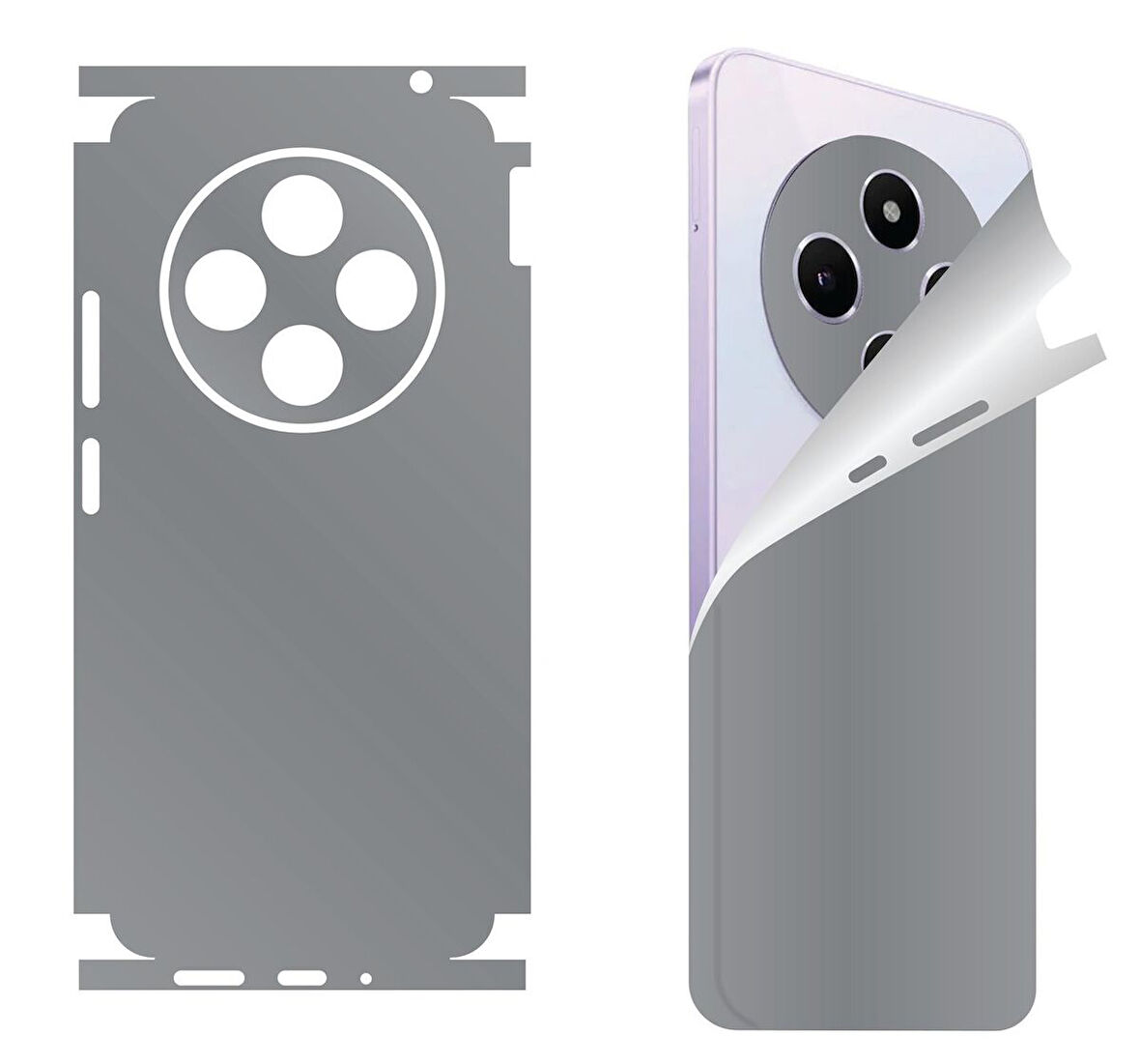 Xiaomi Poco X5 Pro için uyumlu 360 full arka ve yan kaplama koruma sticker -GRİ