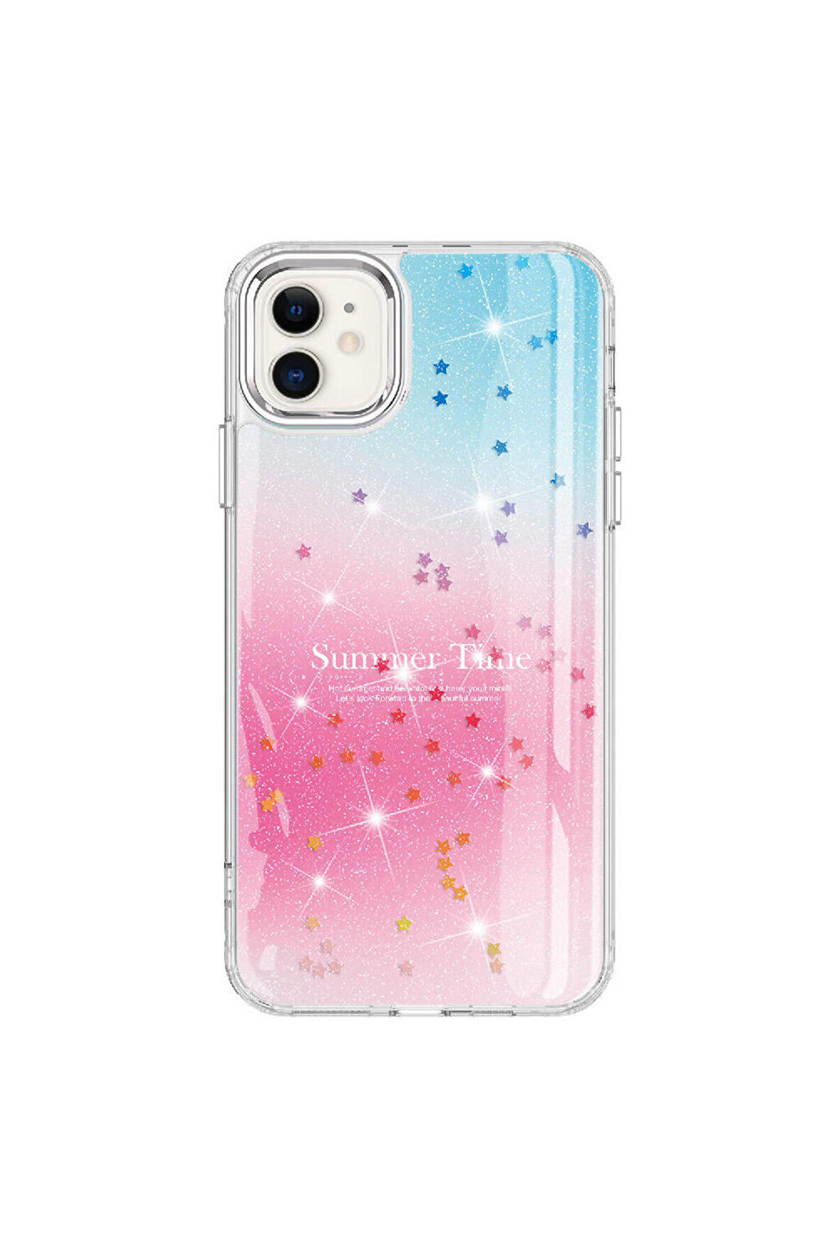 Apple iPhone 11 Uyumlu Kılıf Simli Desenli Parlak Telefon Kılıfı Kapak