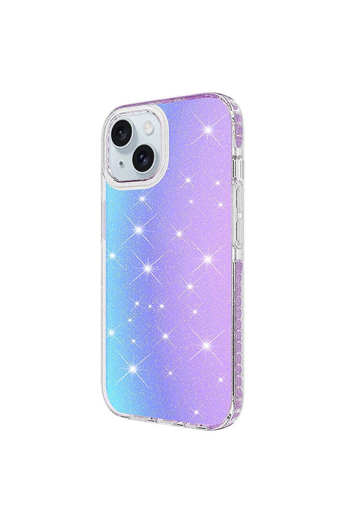 Apple iPhone 13 Uyumlu Kılıf Parlak Renk Geçişli Renkli Kenarlı Telefon Kılıfı Kapak