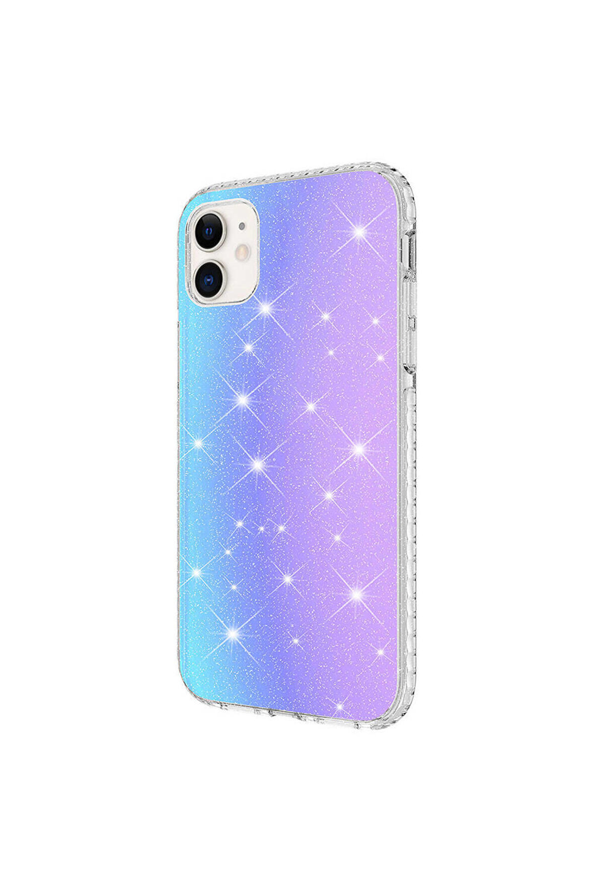 Apple iPhone 11 Uyumlu Kılıf Parlak Renk Geçişli Renkli Kenarlı Telefon Kılıfı Kapak