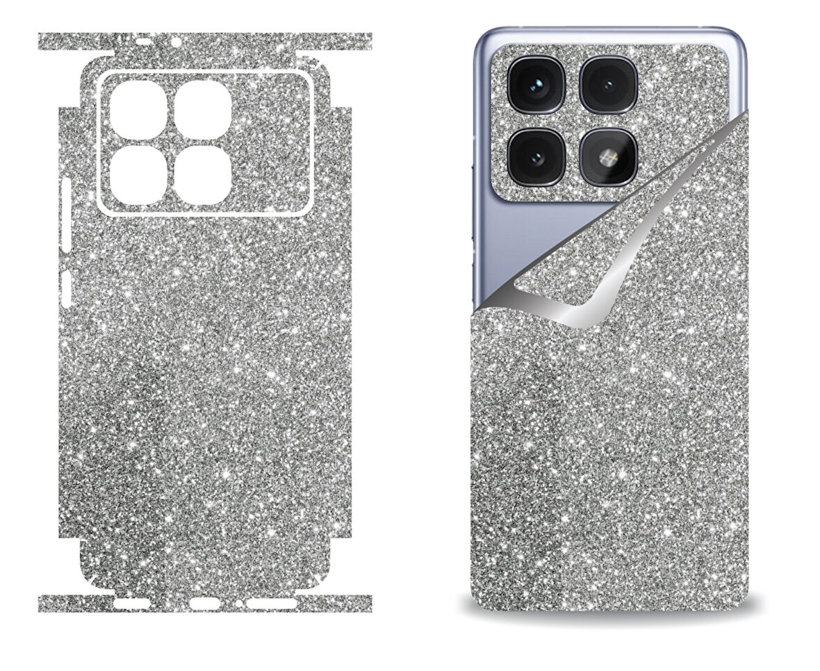 Xiaomi Redmi K70 Ultra için uyumlu 360 full arka kaplama koruma sticker SİMLİ GRİ