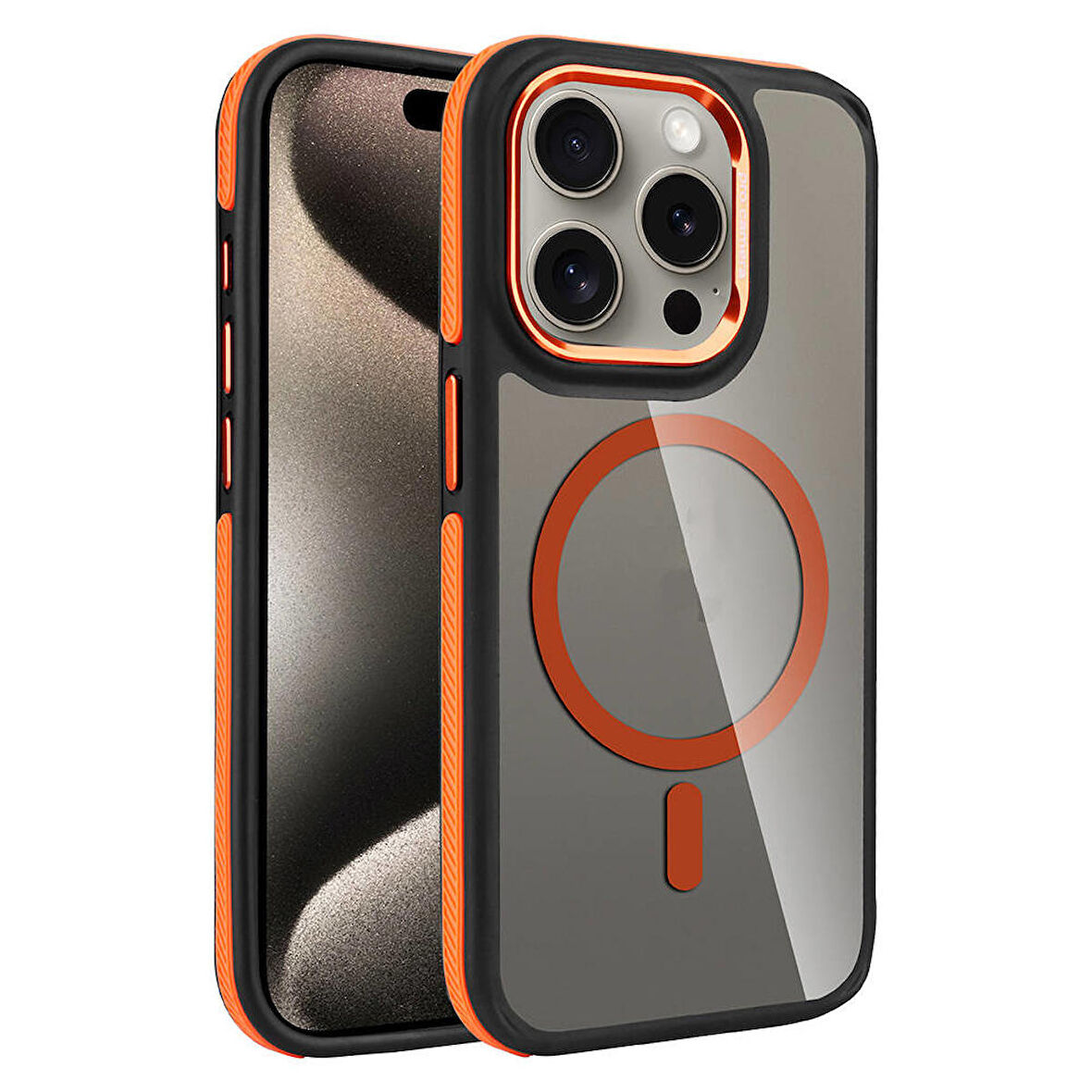 Apple iPhone 15 Pro ile Uyumlu Kılıf Magsafe Şarj Özellikli Mat Görünümlü Kapak