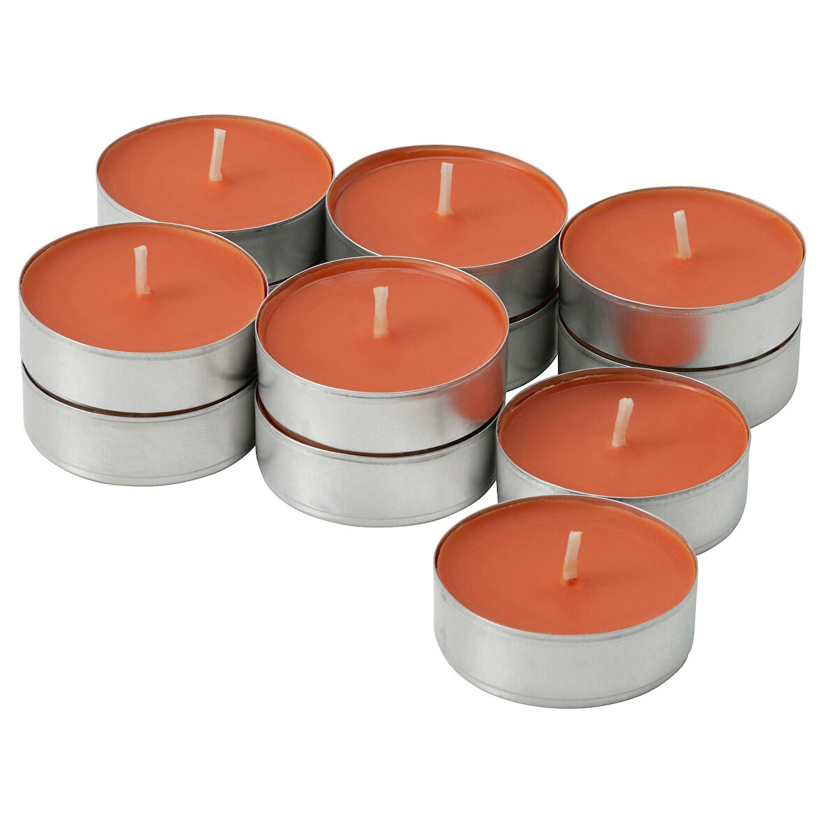 Kokulu tealight mum, turuncu, 3.5 saat, 12 adet, vanilya & elma