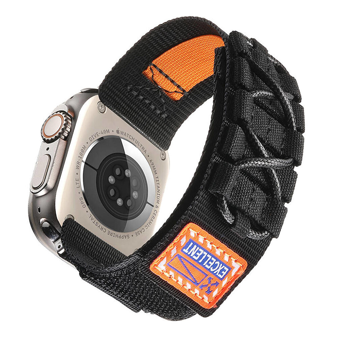 Apple Watch 7/8/9 45mm Uyumlu Orbital Örgülü Halat Tasarımlı Naylon Kumaş Hasır Kordon