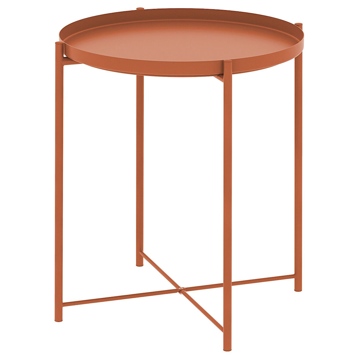 Tepsili sehpa, parlak turuncu, 45x53 cm