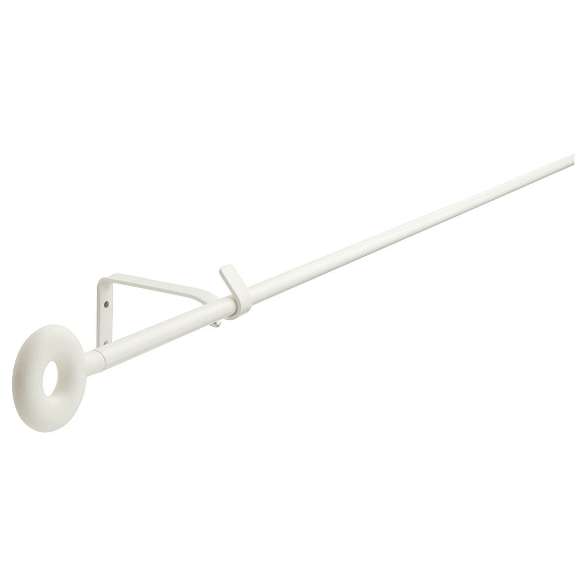 Perde çubuğu seti, beyaz, 140 cm