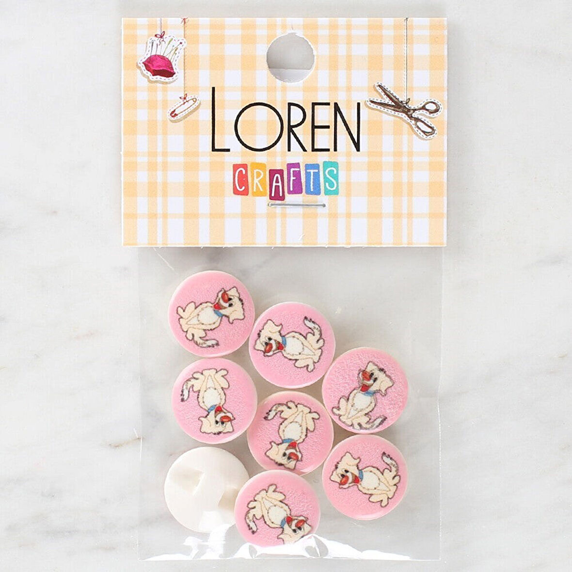 Loren Crafts 8'li Köpek Düğme - 1032