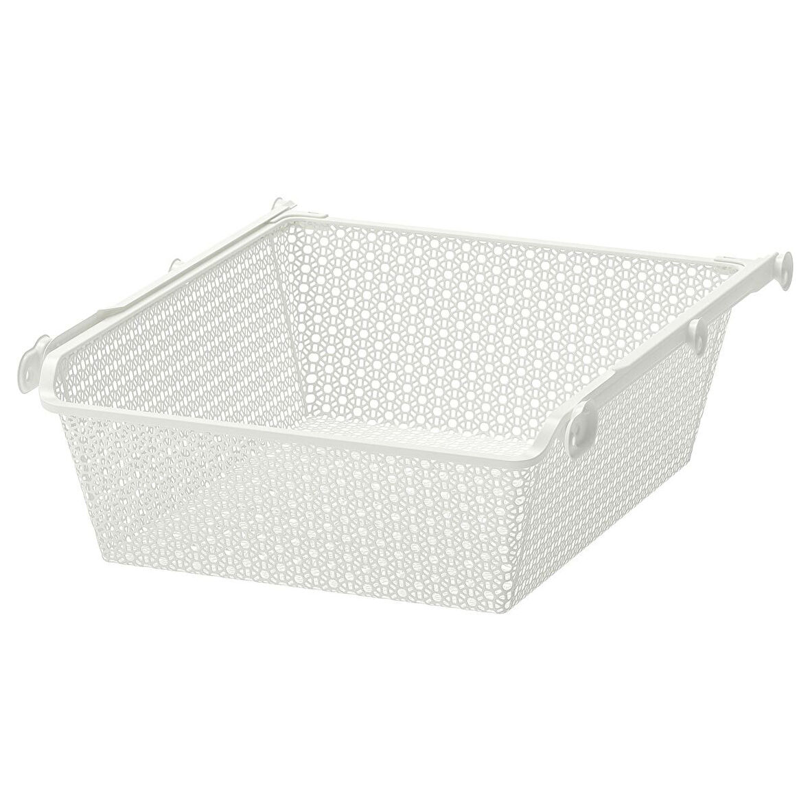 Raylı tel sepet, beyaz, 50x58 cm