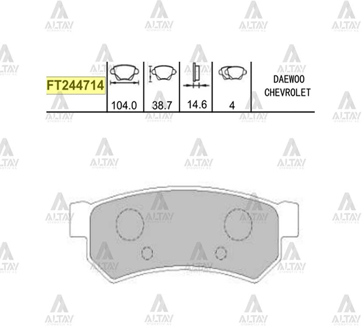 FREN BALATA LACETTI 2006 / NUBIRA 2006 DİSK ARKA 96800089